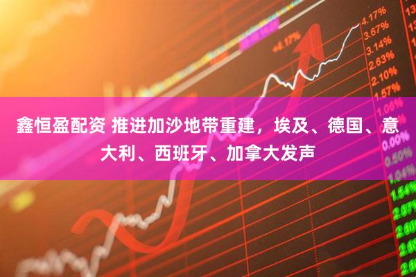 鑫恒盈配资 推进加沙地带重建，埃及、德国、意大利、西班牙、加拿大发声